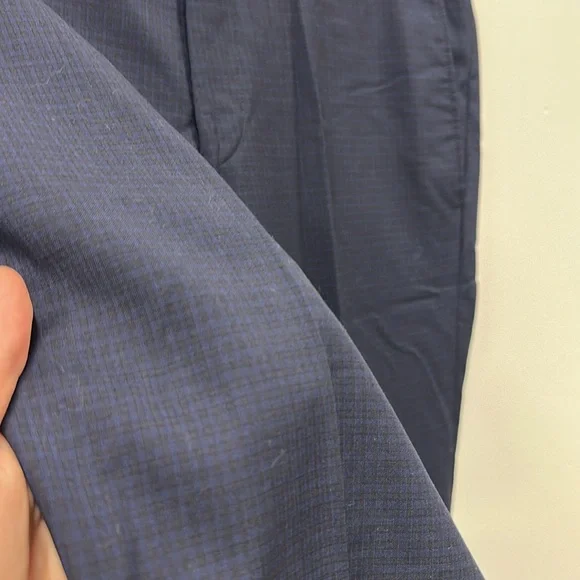 Ted Baket navy blue black Buffalo check wool pants 33R - Picture 3 of 7
